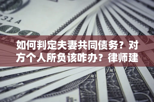 武汉如何判定夫妻共同债务？对方个人所负该咋办？律师建议