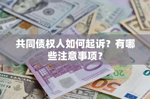 武汉共同债权人如何起诉？有哪些注意事项？