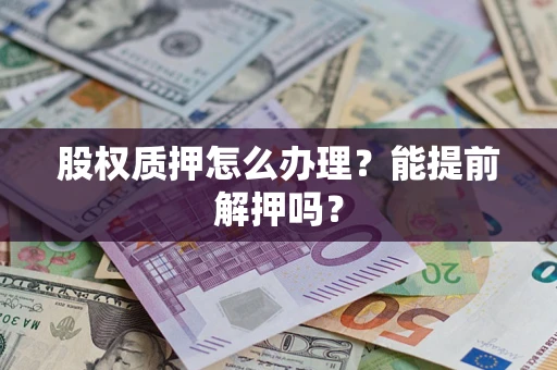武汉股权质押怎么办理？能提前解押吗？